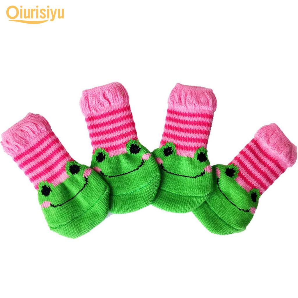 Тёплые нескользящие носочки для домашних питомцев 4штуки в комплекте