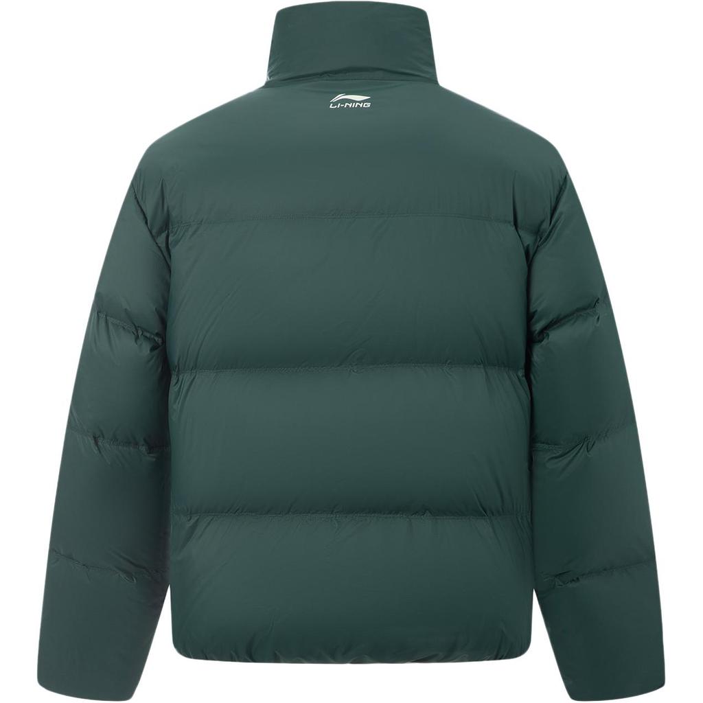 Li Ning Серия Спортивный Стиль Жизни Американский Повседневный Модный Простой Однотонный Универсальный Удобный Теплый Воротник-стойка Молния Короткий Пуховик AYMV427-7