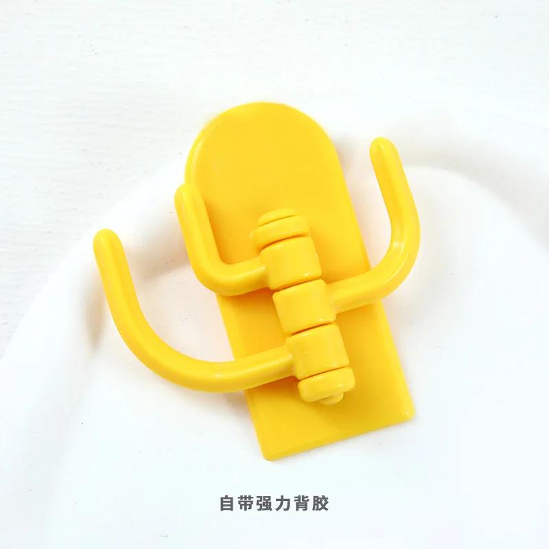 Rotatable Multi-purpose Cartoon Three-hook Hook Cute Student Dormitory Punch-free Traless Sticky Hook Wall Door Key Hook Tools
