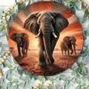 Sunset Elephant Metal Tin Sign 2D Wall Art for Living Room Bedroom Kitchen Bathroom Home Garden Cafe Bar Halloween Decor
