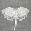 1pc Sexy Lace Fake Collar Shirt Shawl Flower Crochet Neckline Collars Women Detachable Collar Half Shirt Faux Collar Lace Fabric