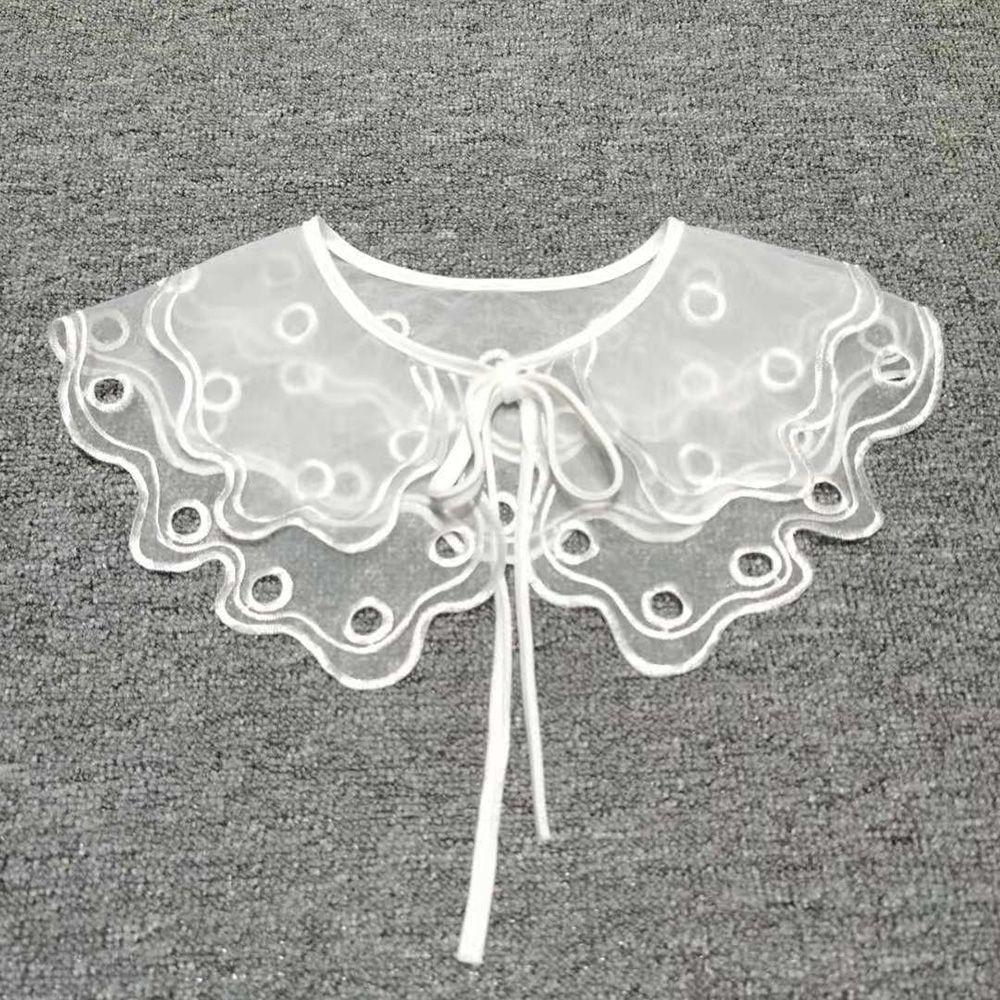 1pc Sexy Lace Fake Collar Shirt Shawl Flower Crochet Neckline Collars Women Detachable Collar Half Shirt Faux Collar Lace Fabric