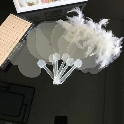 5 шт. мини прозрачный пустой веер детский DIY пустой ручной веер сценический веер декор для DIY ремесла сделать ручной веер для граффити