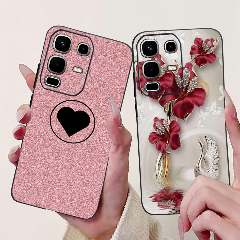 For Infinix Note 50s X6870 Back Cover For Infinix Note 50s 5G Case Silicone Fashion Luxury Flowers Cute Cat Funny Painted Bumper