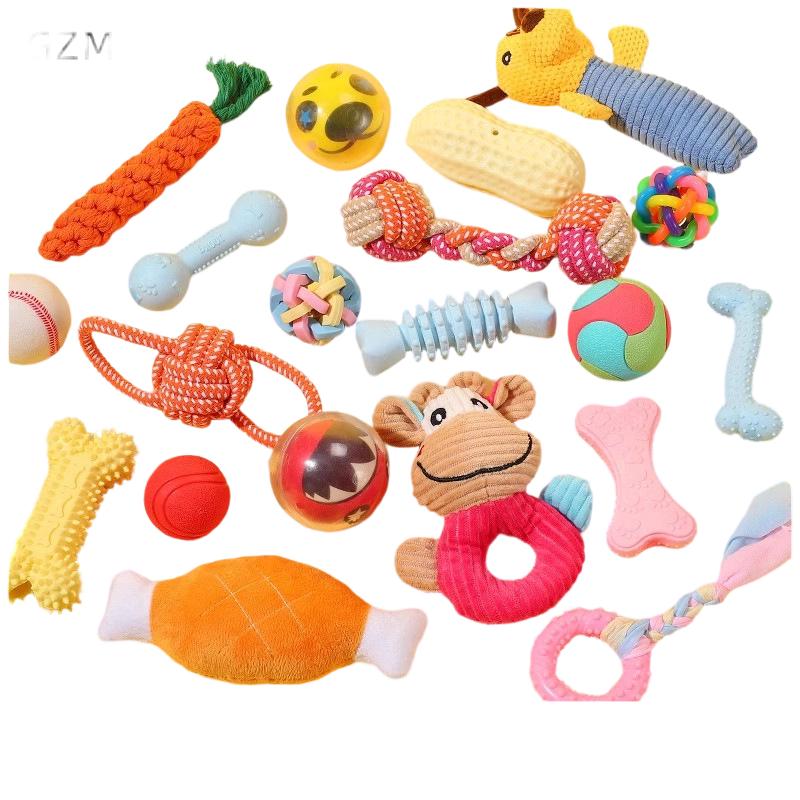 Cartoon Dog Bite-Resistant Chew Toy for Puppy Teething & Boredom Relief for Bichon Corgi & Small/Large Dogs
