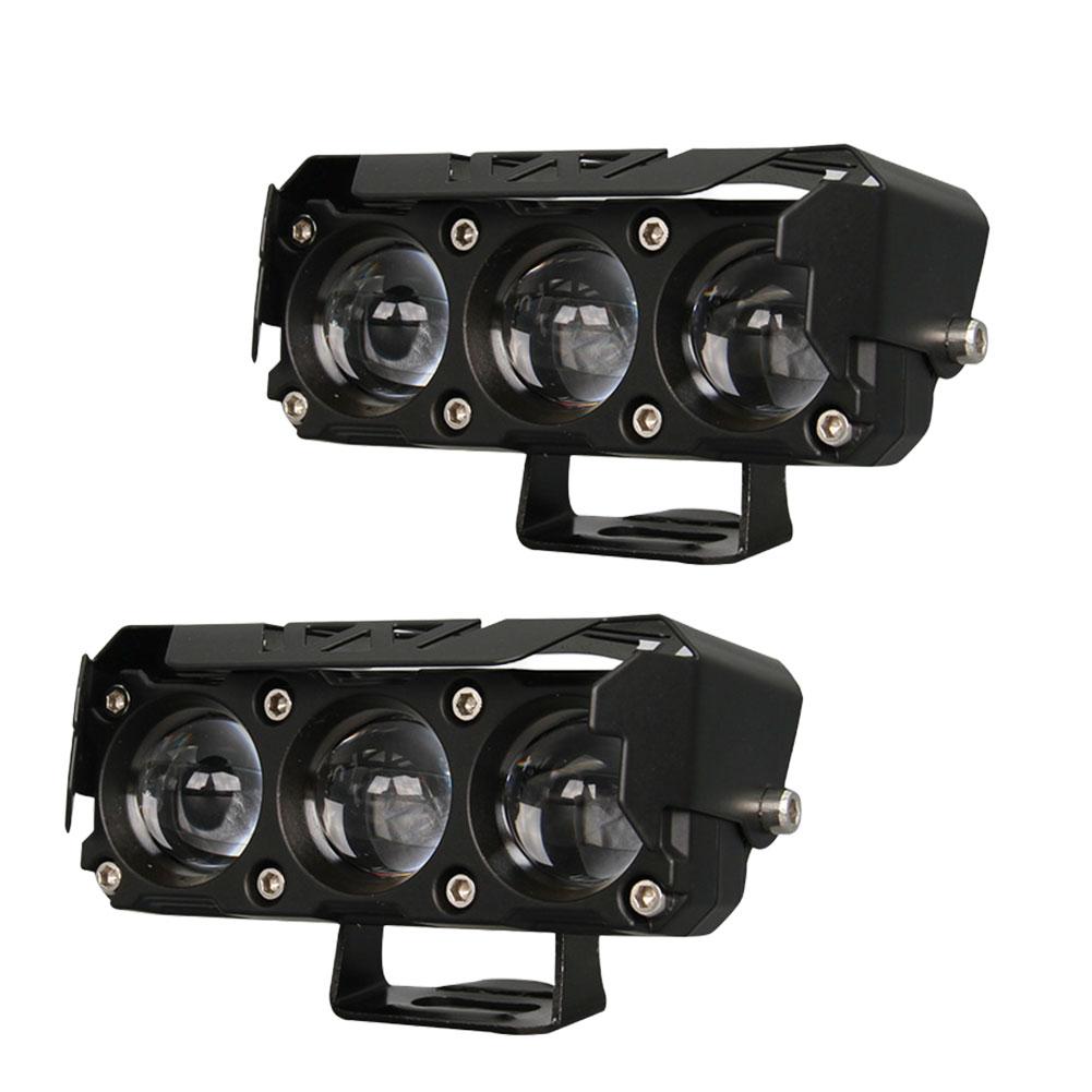 3 линзы Супер яркий свет Мотоциклетные фары Светодиодная линза Прожектор Мото Противотуманная фара Мотоциклетный Дальний/Ближний свет Рабочий свет Скутеры