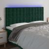 LED Headboard Dark Green 200x5x118 128 cm Velvet