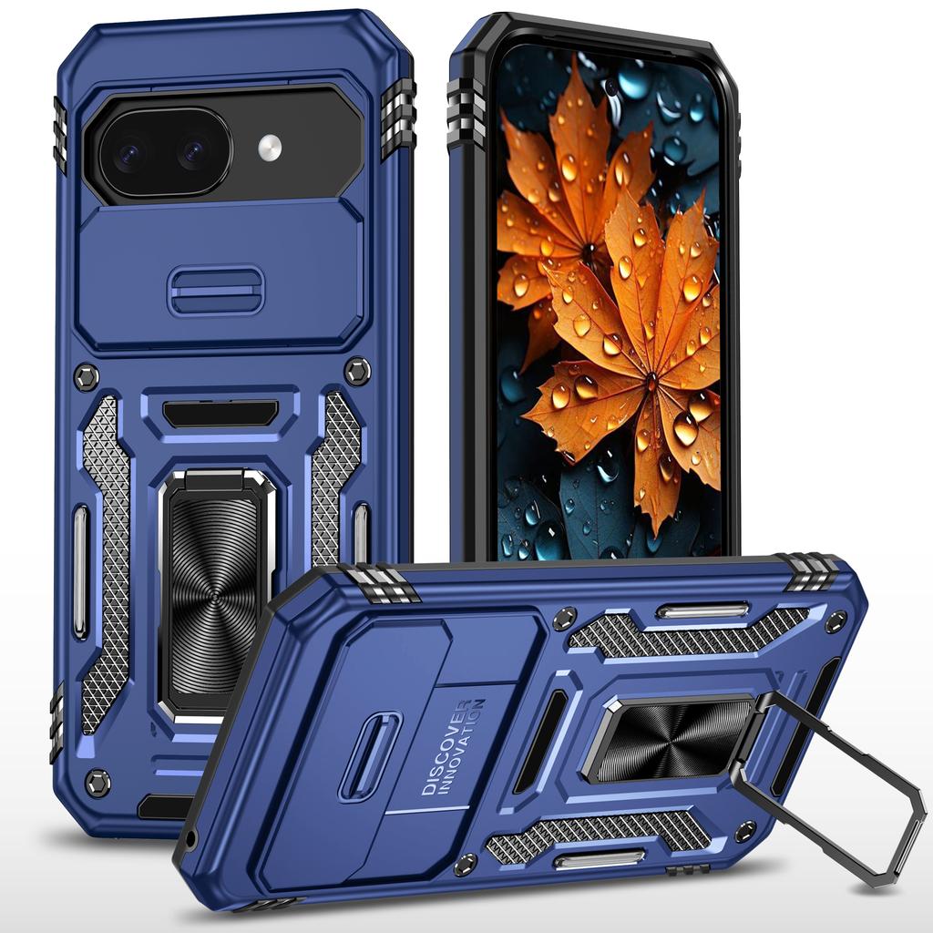 For Google Pixel 9a Case Kickstand Slide Lens Lid PC+TPU Drop