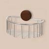 Wall Mounted Suction Cup Storage Rack Hollow-out Stainless Steel Bathroom Organizer Shelf Detachable Reusable Tissue Holder Home