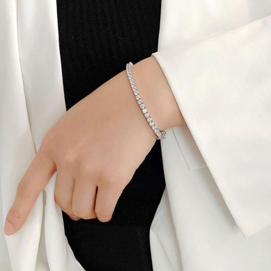 Women Bracelet Cubic Zirconia Simple Design Gift for Anniversary Birthday Christmas Enhance Your Style Wrist Jewelry for Prom Parties