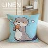 Cute Otter Moonlight Cushion Cover Pillowcase Set Pcs x x Breathable Washable Sofa Cushion Cover