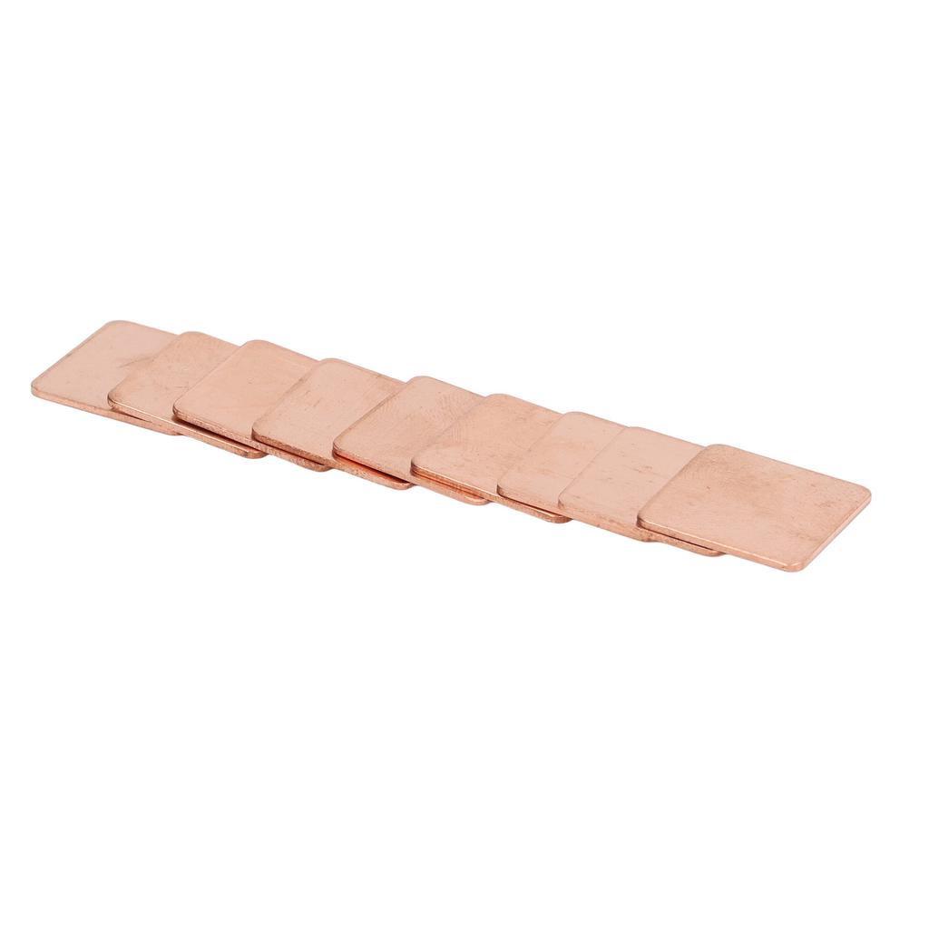 100 шт. Чистый медный радиатор без заусенцев, красная медная пластина, охладитель, теплоотвод, термопрокладка, прокладка для телефона, ПК