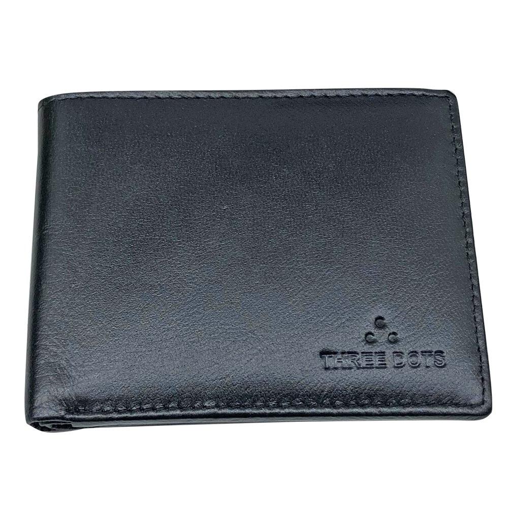 RSINC Slim Thin Leather Handmade Credit,Cash Wallet Holder Bifold | Black Three. B0DS13LWFP