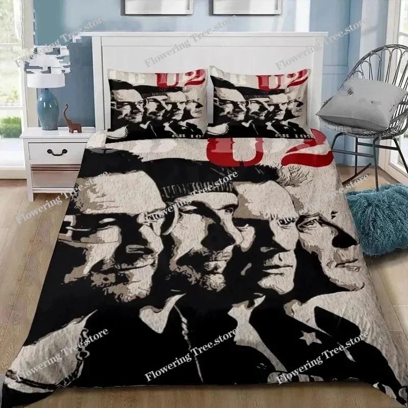 Комплект постельного белья с 3D-печатью Rock U2 Band, пододеяльник, комплект постельного белья, пододеяльник, наволочка, одеяло размера king-size, комплект постельного белья для мальчиков и взрослых