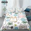 Cartoon Cat Duvet Cover Set for Kids Girl Microfiber Kitten 2/3pcs Cartoon Animal Bedding Set Single Twin Queen King Quilt Cover