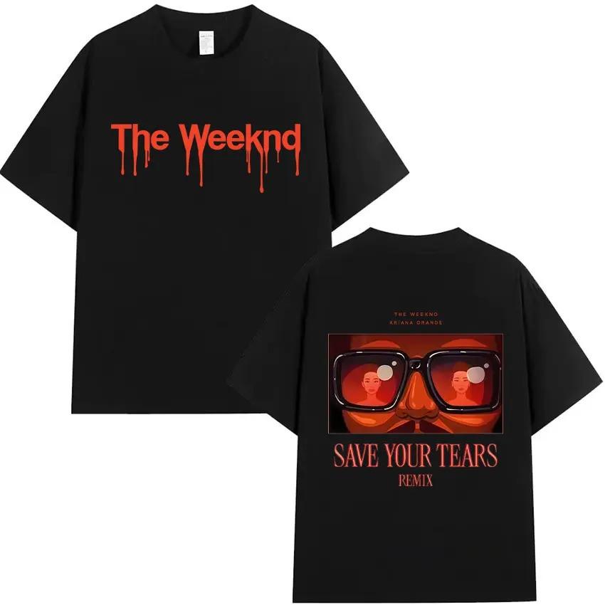 Famous Singer The Weeknd DoubleSided Print Mens TShirt Cotton Short Sleeve Loose Comfortable Fashion Women And Men TShirt
