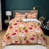 Korean Simple Three-Piece Set Love Leaf Kit Quilt Cover Bedding