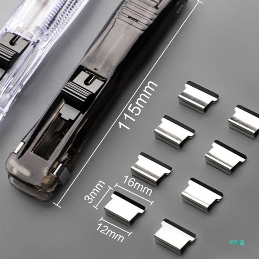 Hand Push Clip Pusher Traceless Paper Binding Clip Document File Stapler School Office