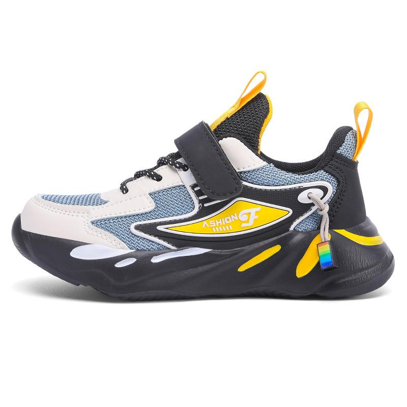 Kids' Breathable Mesh Chunky Sneakers Hook and Loop Casual Sports Shoes for Boys