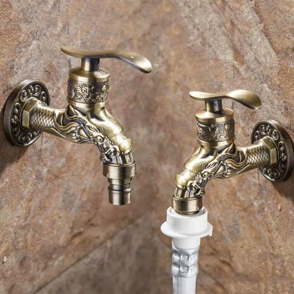 Metal Fast Open Faucet Antique Mop Pool Cold Tap Cold Water Faucet Outdoor Garden Wash Basin Tap