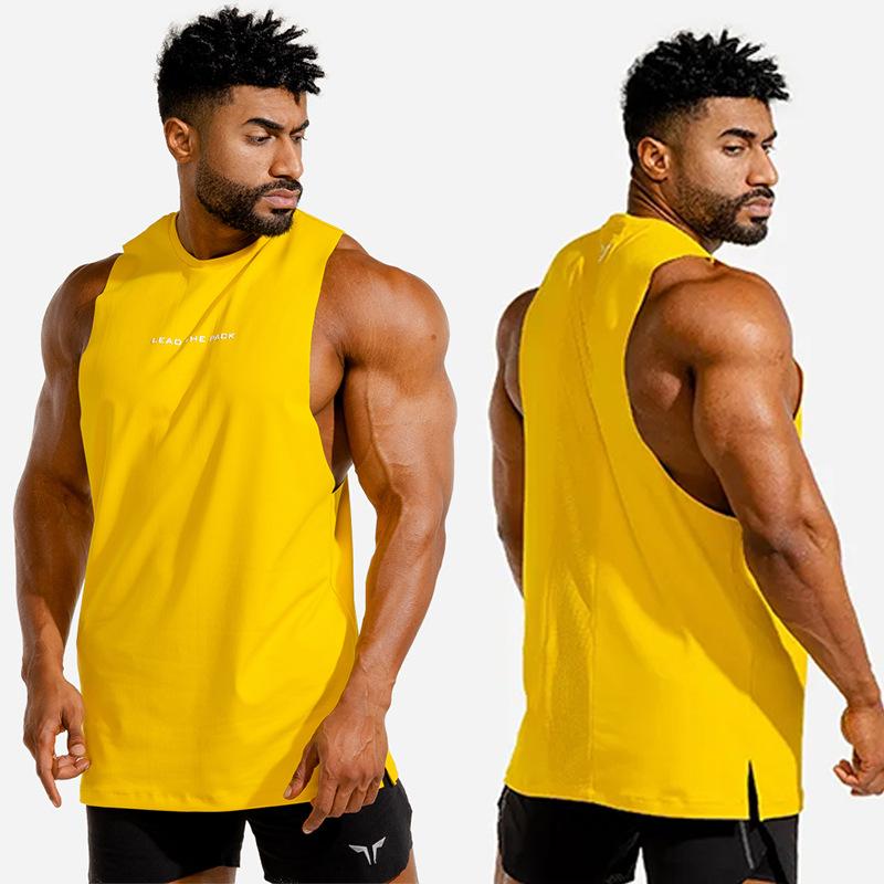 Мужская майка-борцовка Brothers Fitness дышащая приталенная спортивная трендовая летняя футболка без рукавов