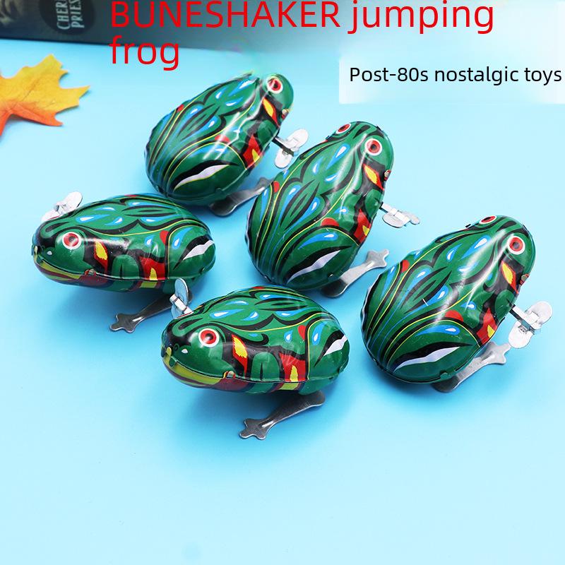 Ностальгическая заводная игрушка-лягушка из жести