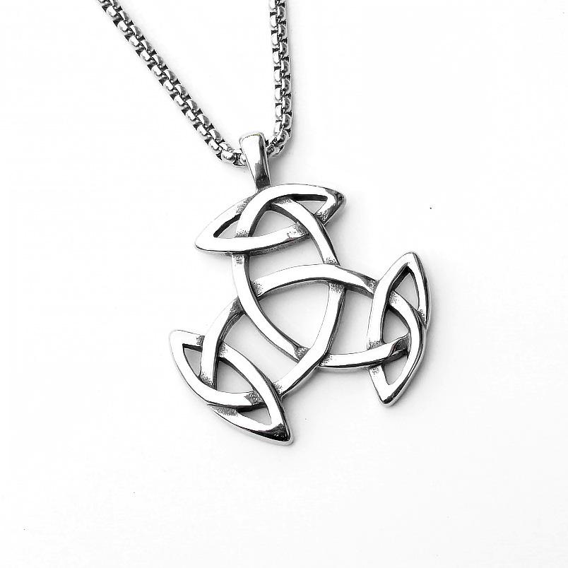 Fashion Titanium Steel Double Snake Pendant Trendy Male Personality Double Snake Wrap Necklace Men