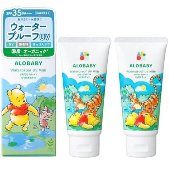 Солнцезащитное молочко Alobaby Водостойкое UV Молочко без ДЭТА без абсорберов для детей без добавок органическое нехимическое (Дисней SPF35 2 бутылки)