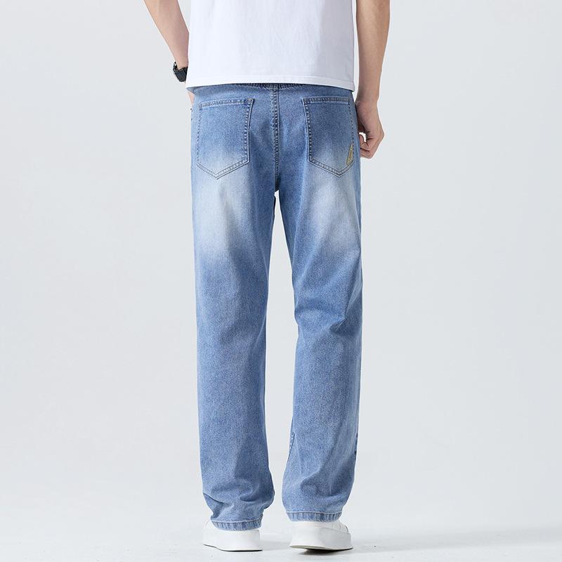 Джинсы нового стиля Модные мужские Весенне-летние Хлопковые Эластичные Свободные Прямые брюки Тренд Стройнящие Мужские