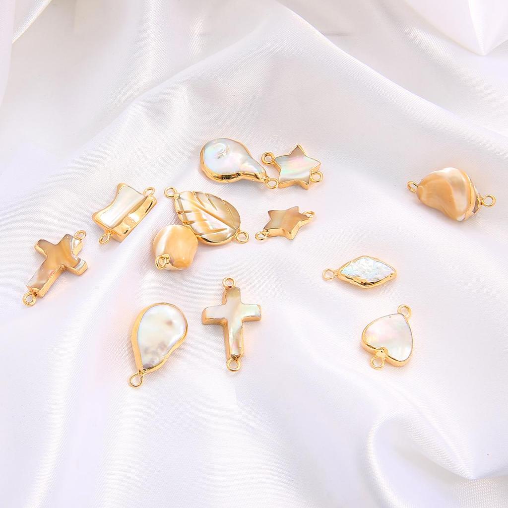 Натуральный пресноводный жемчуг с двойным отверстием, соединительные подвески для изготовления ювелирных изделий, браслет, ожерелье, серьги «сделай сам»