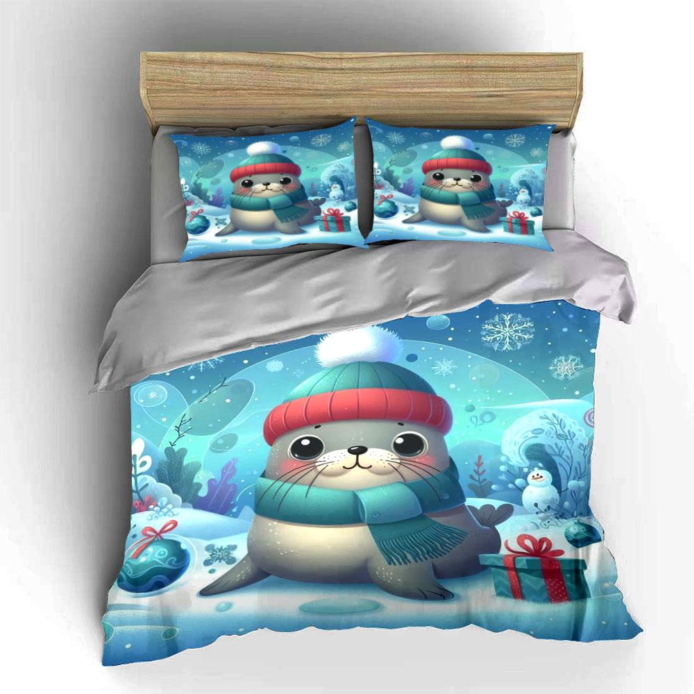 Seal with winter accessories. Bedding sets Duvet cover sets Duvet covers Pillowcases(1*Duvet Cover 2*Pillowcases without duvet insert)