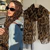 Fashion Leopard Print Shawl Wrap Woman Muslim Hijab Soft Pashmina Thin Scarf Femme Headband Neckscarf  Stoles