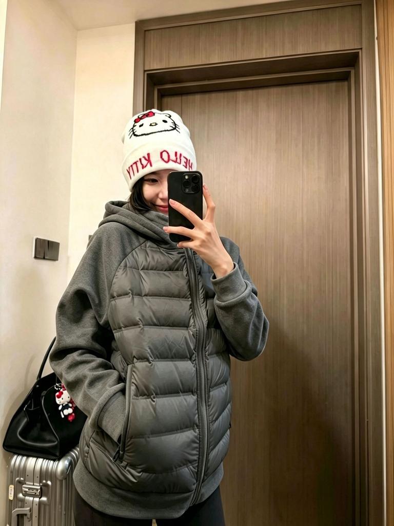 Winter New Hooded Splicing Down Padded Clothing Fashion Thickened Warm Versatile Small Padded Jacket