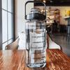 Бутылка для воды большой емкости с отметками времени, для активного отдыха и спорта, с трубочкой, термостойкая, с широким горлышком, портативная емкость для гидратации