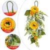 Spring Wreath Hanging Plastic Flowers Artificial Flower Sunflowers Wreath Outdoor Front Door Wall Window Decors Simulation Holiday Celebration Wreath