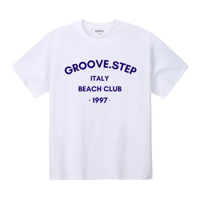 Круглая футболка с коротким рукавом GROOVESTEP с принтом букв для пляжа S0264