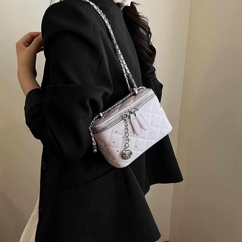 IELGY Diamond Chain Diamond Small Square Bag All-Match Shoulder Messenger Bag