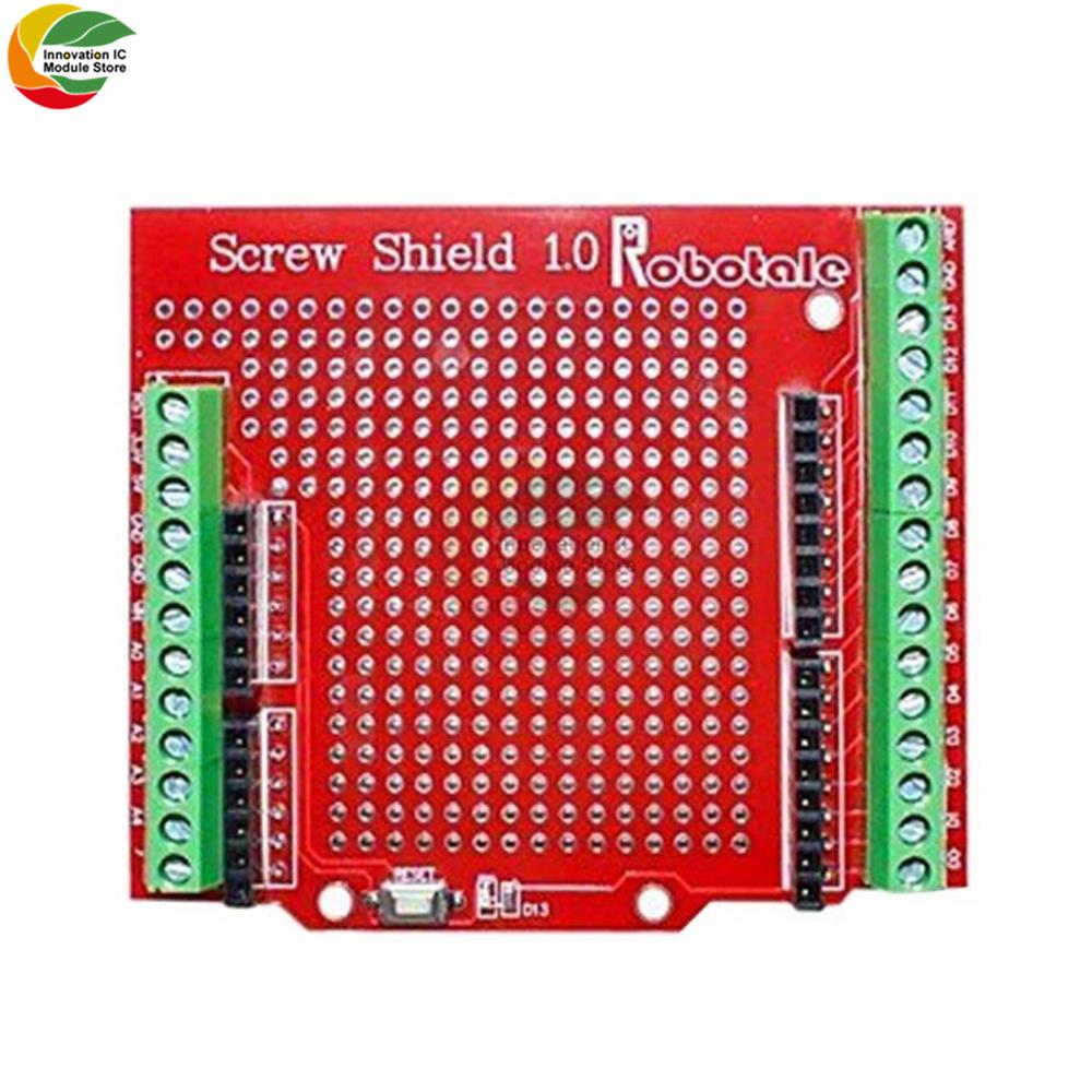 Proto Screw Shield PCB Expansion Board for Arduino Open Source Reset Button for Breadboard 1.81 Terminal Double-sided Solder DIY