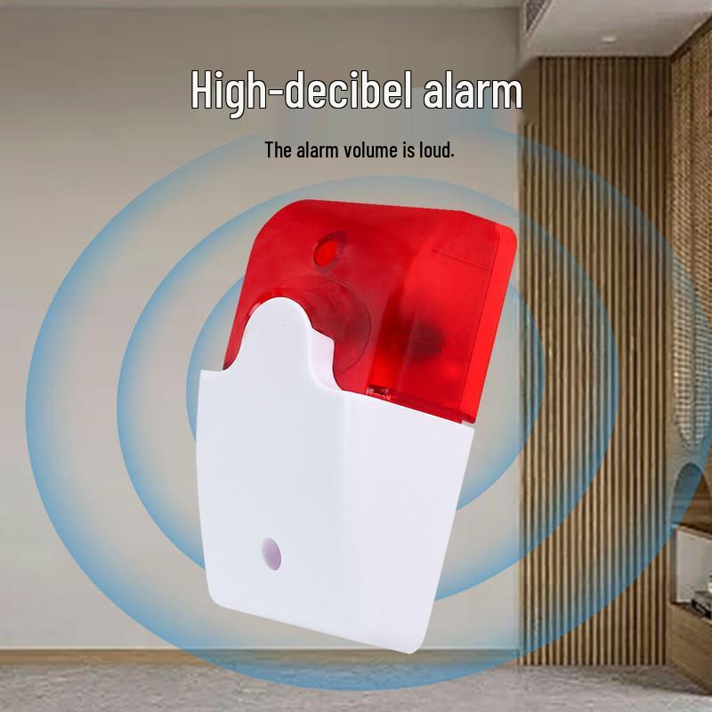 Wired 12V High-Decibel Sound and Light Alarm for Residual Current Detection