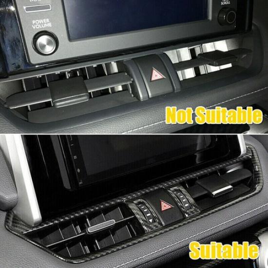 For Toyota RAV4 -2024 Carbon Fiber ABS Dashboard Middle Air Vent Cove Trim