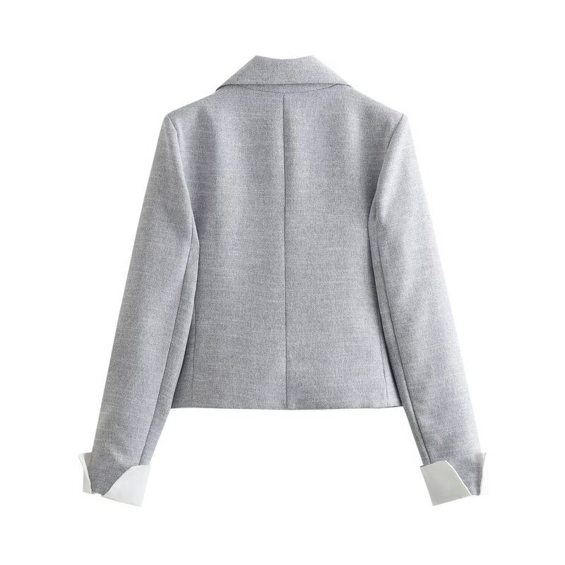 Fashion Style 2024 Summer New Arrival Women's Short Double Breasted Casual Suit High Waist Straight Pants 2322775