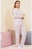 Women's Style Plus Size Pajama Set Salmon Big Size Patterned Pajama Set