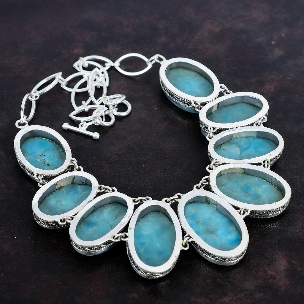 Hemimorphite Necklace Gemstone Jewelry Vintage Necklace 925 Sterling Silver Necklace Adjustable Chain Necklace Handmade Jewelry Wedding Gift
