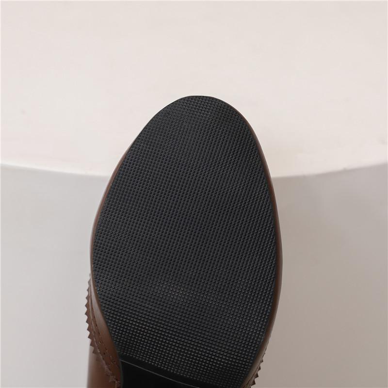 Женские туфли на высоком каблуке, весна-лето, новые, резные, в стиле ретро, легкие, большого размера, низкие туфли