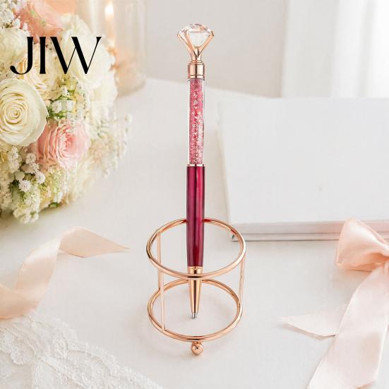 Fashionable Office School Supply 5PCS Metal Diamond Ballpoint Pens, with Sparkling Rhinestone Decor, Premium Barrel Pen Smooth Press Mechanism Writing