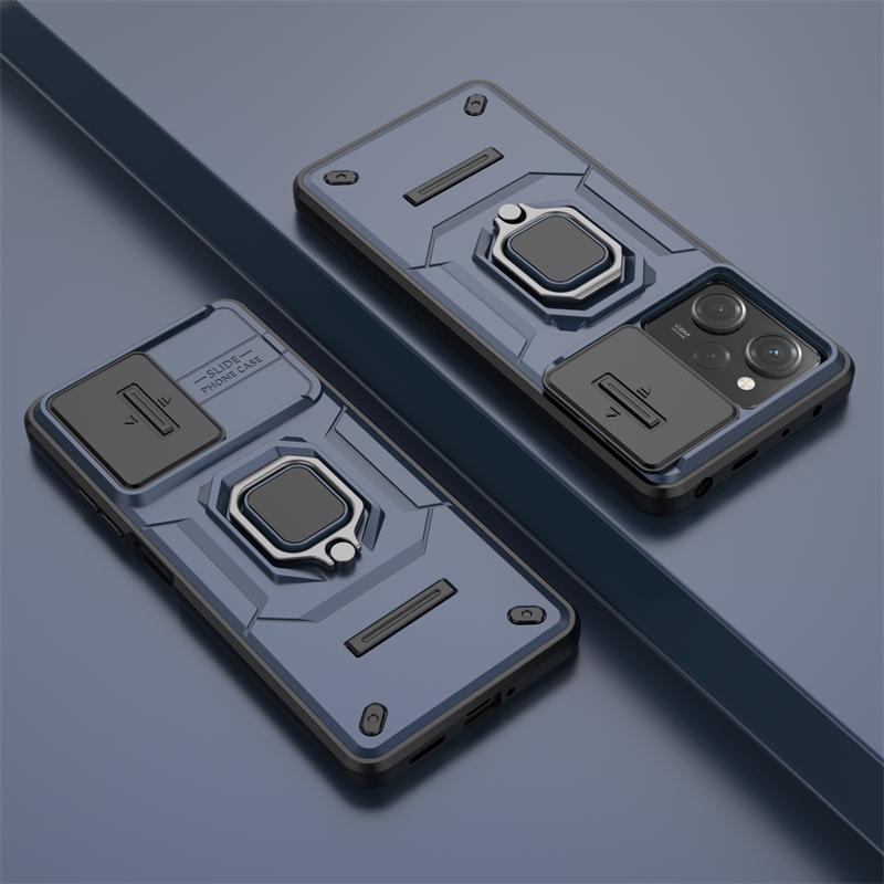 For Xiaomi Poco X5 Pro 5G Case Magnetic Ring Holder Stand Phone Case For PocoX5 Pro X 5 X5Pro Slide Camera Lens Armor Back Cover