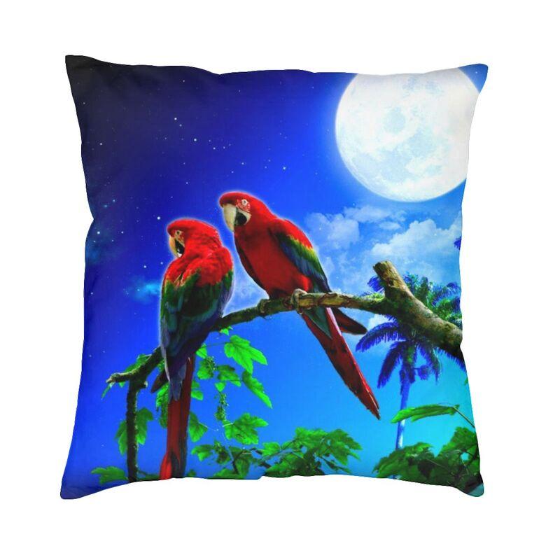 Cute Tropical Parrots Birds Cushion Covers 45X45 Soft Psittacine Throw Pillow Case For Sofa Square Pillowcase Home Decorative