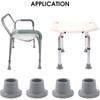 8pcs Replacement Feet for Shower Chair Rubber Caps with Large Base Slip Resistant Rubber Feet Durable for Shower Stool