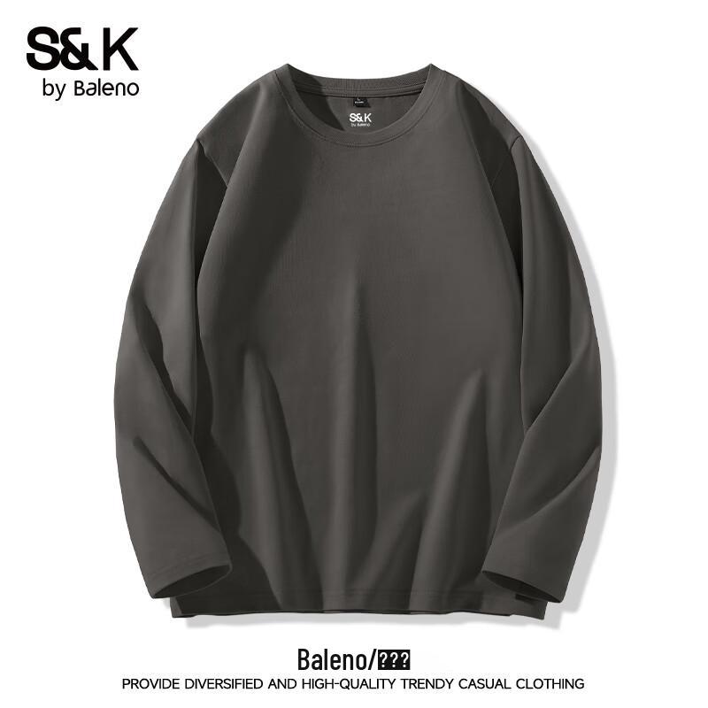 Мужская футболка Baleno серии S&K 220 г/м², 100% хлопок, с круглым вырезом, с длинным рукавом