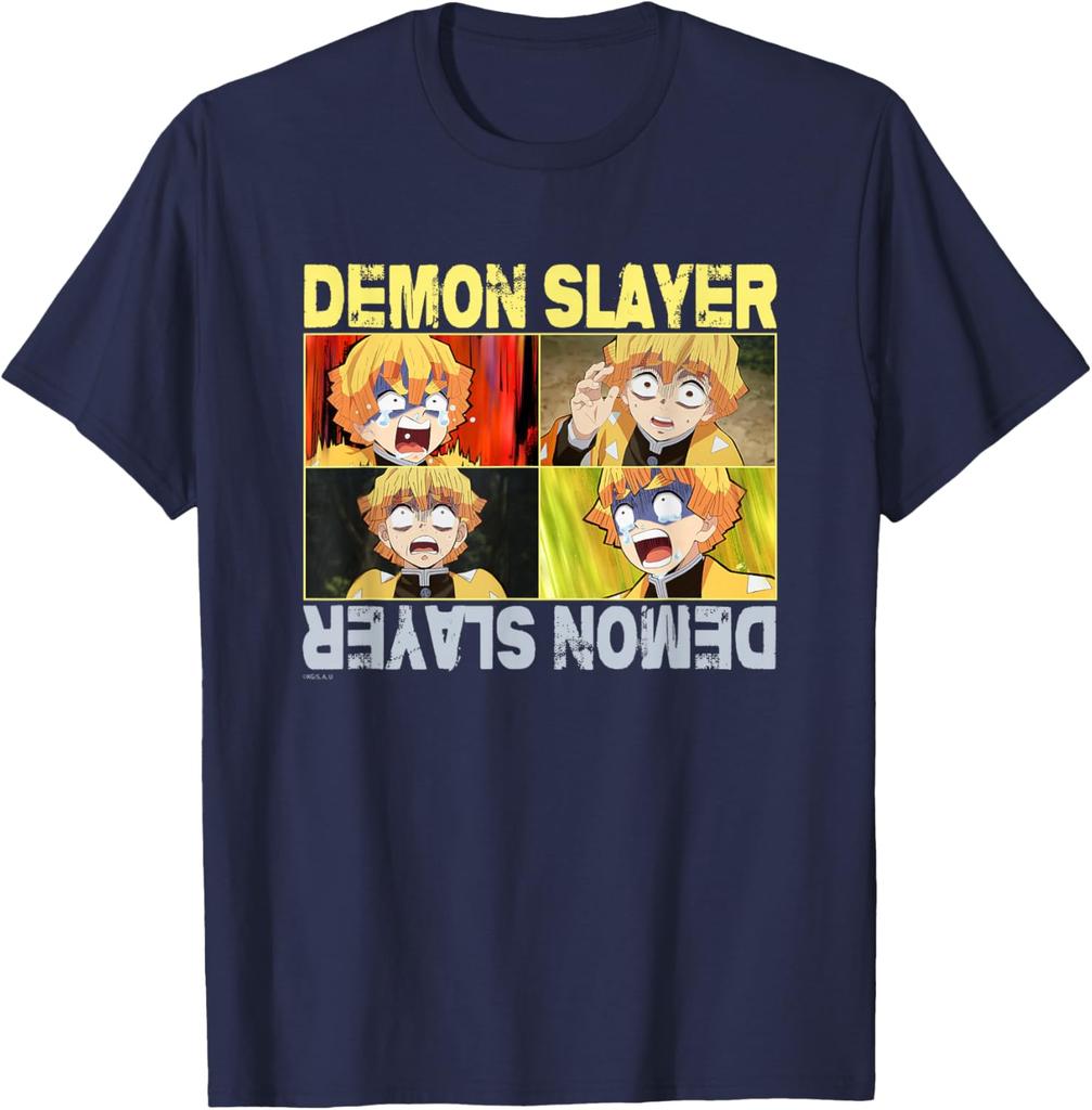 Demon Slayer Kimetsu No Yaiba Zenitsu Scary Thunder Boy Fashion Casual Funny TShirt S6XL Summer